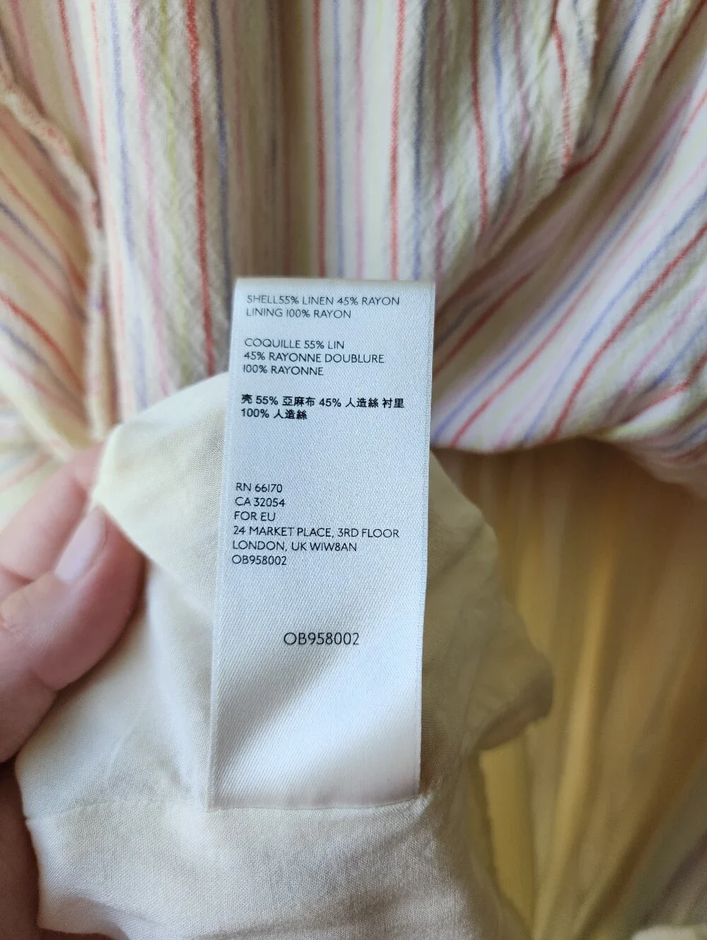 Free People Sunshine Eyes Linen Midi Dress Cream Stripe Puff-Sleeve Size XS